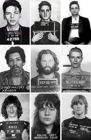 Famous rock stars' mug shots