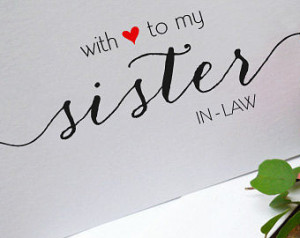 Sister in law Wedding Card - Future sister - in laws thank you card ...