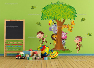 muurstickers babykamer jungle safari dieren