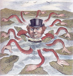 This picture portrays England's greed for more land as it tries to ...