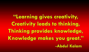 ... to thinking, Thinking provides knowledge, knowledge makes you great