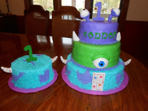 Monsters Inc cake and smash cake