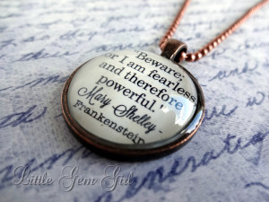 Shelley Book Quote Necklace - Book Jewelry or Keychain Glass Antique ...