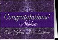 Nephew Graduation Congratulations Purple Stone card - Product #619619