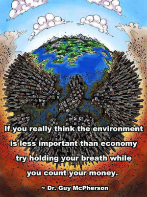 If you really think the environment is less important than economy try ...