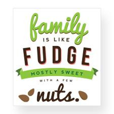 Funny Family Fudge Quote Wine Label for