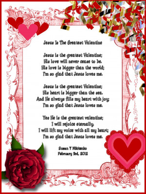 Jesus IsThe Greatest Valentine - Poem Poster