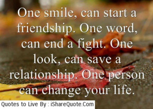 One smile, can start a friendship…