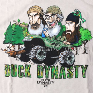 Duck Dynasty T Shirt Commander Si Robertson Family Logo Black Duck
