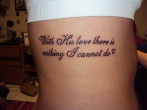 Bible Quote Tattoo On Side Rib