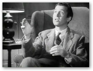 screenshot of James Stewart from the trailer for the film Harvey ...