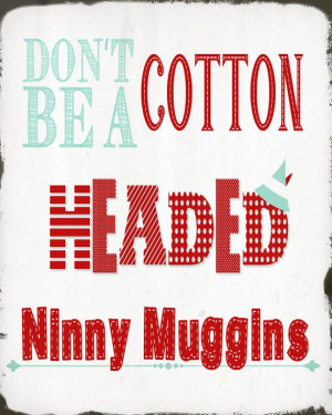 Don't Be A Cotton Headed Ninny Muggins