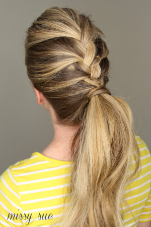 french braid into ponytail