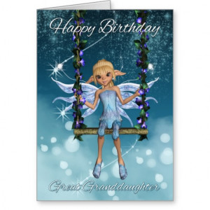 Great Granddaughter Happy Birthday cute fairy Greeting Card