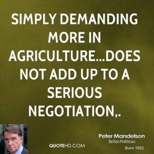 Simply demanding more in agriculture...does not add up to a serious ...