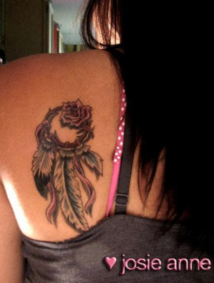 Dreamcatcher Tattoo Designs for girl on shoulder
