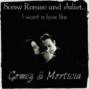 Gomez Addams and Morticia Addams so in love!