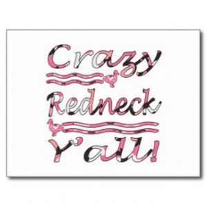 Crazy Redneck Yall Pink Camouflage Post Card