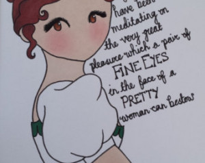 ... Austen Elizabeth Bennet Mr Darcy Pride and Prejudice Quote Drawing