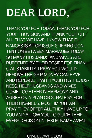 Prayer: Financial Stability --- Dear Heavenly Father, Thank you for ...