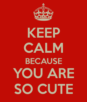 You Are So Cute Keep calm because you are so