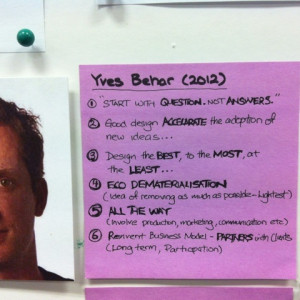 Yves Behar thoughts 2012