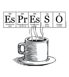 Espresso Coffee hand-screened gray tee shirt ElementeesTM tee shirt ...