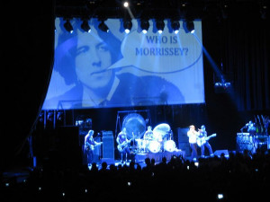 Morrissey performing at the Wang Theatre, Boston, MA in October 2012 ...