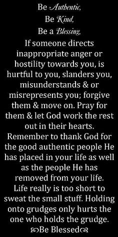 Holding onto grudges only hurts those holding the grudges. Stay ...