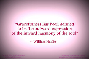 Gracefulness has been defined to be the outward expression of the ...