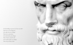 ... Wallpaper 1440x900 White, Quotes, Epicurus, God, Atheism, Philosophy