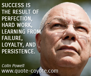 quotes - Success is the result of perfection, hard work, learning from ...