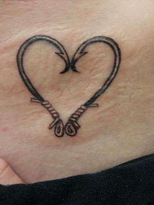 Heart Fishing Hook Tattoo If Only