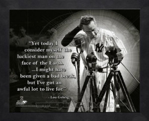 Lou Gehrig New York Yankees Pro Quotes Framed 8x10 Photo #1 at Amazon ...
