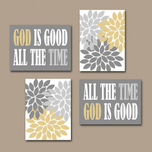 GOD is Good All The Time Wall Art Religious Quote Home Flower Burst ...