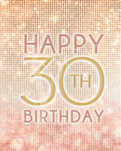 Happy 30th Birthday - Decorative Sign for a Pink and Gold Themed 30th ...