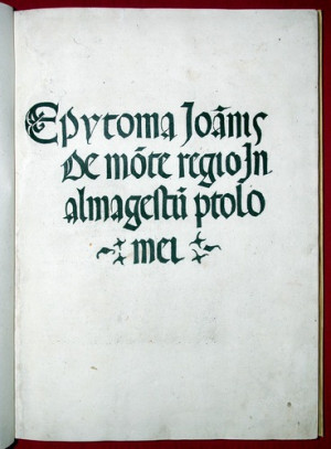 Regiomontanus, Epitome of Ptolemy’s Almagest (1496), title page.