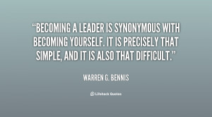 Becoming a leader is synonymous with becoming yourself. It is ...