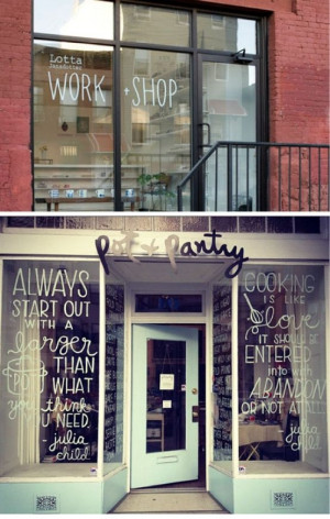 ... love lettering on the windows with a quote... So many ideas