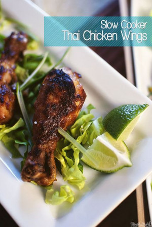 ... Night Bi, Chicken Wings Recipe, Thai Chicken Wings, Slow Cooker Asian