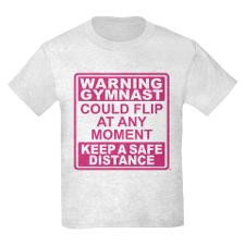 Warning Gymnast Flip Kids Light T-Shirt for