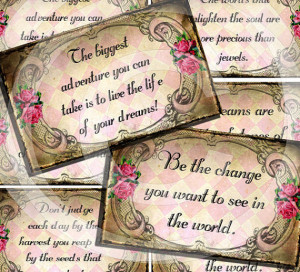 Inspirational Quotes Collage Sheet Scrapbook Paper