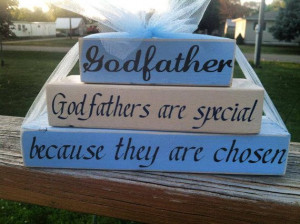 Godfather godparents baptism christening church mini stacker wood ...