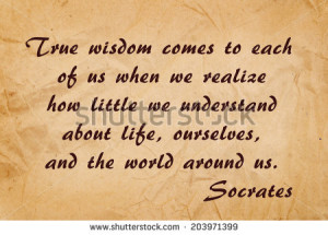 Quote by ancient greek philosopher Socrates - stock photo