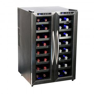 ... LLC WC-321DD Bottle Dual Temperature Zone Wine Cooler, Stainless Steel