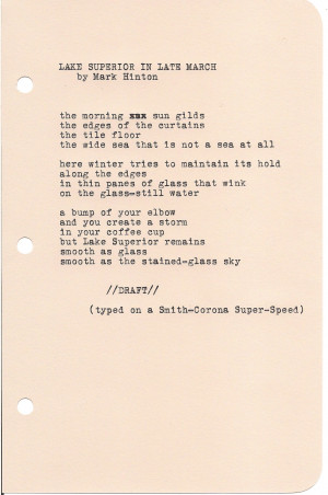 Poem Lake Superior Late