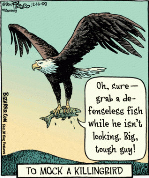funny pictures, cartoon, bird flying with a fish
