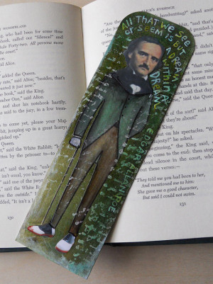 Large Bookmark Edgar Allan Poe - Quote - Gift for Man or Woman - Green ...