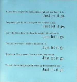 Just let it go.....