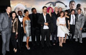 Doo Na Bae (L-R) Actors James D'Arcy, Zhu Zhu, David Gyasi, Halle ...